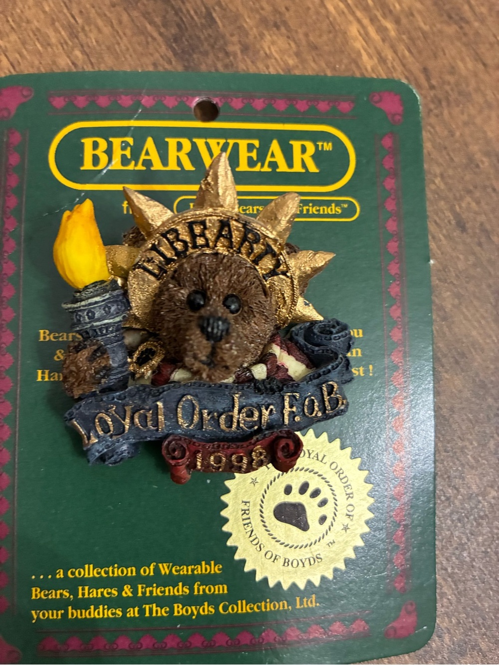 Bearwear Boyds Bears Teddy Ms. Libearty Statue of Liberty Pin - Picture 2 of 4